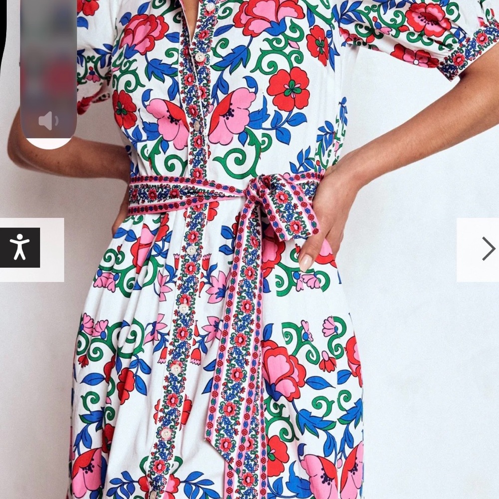 New Boden Alexa Floral Maxi Shirt Dress Ornamental Lattice - Picture 6 of 11